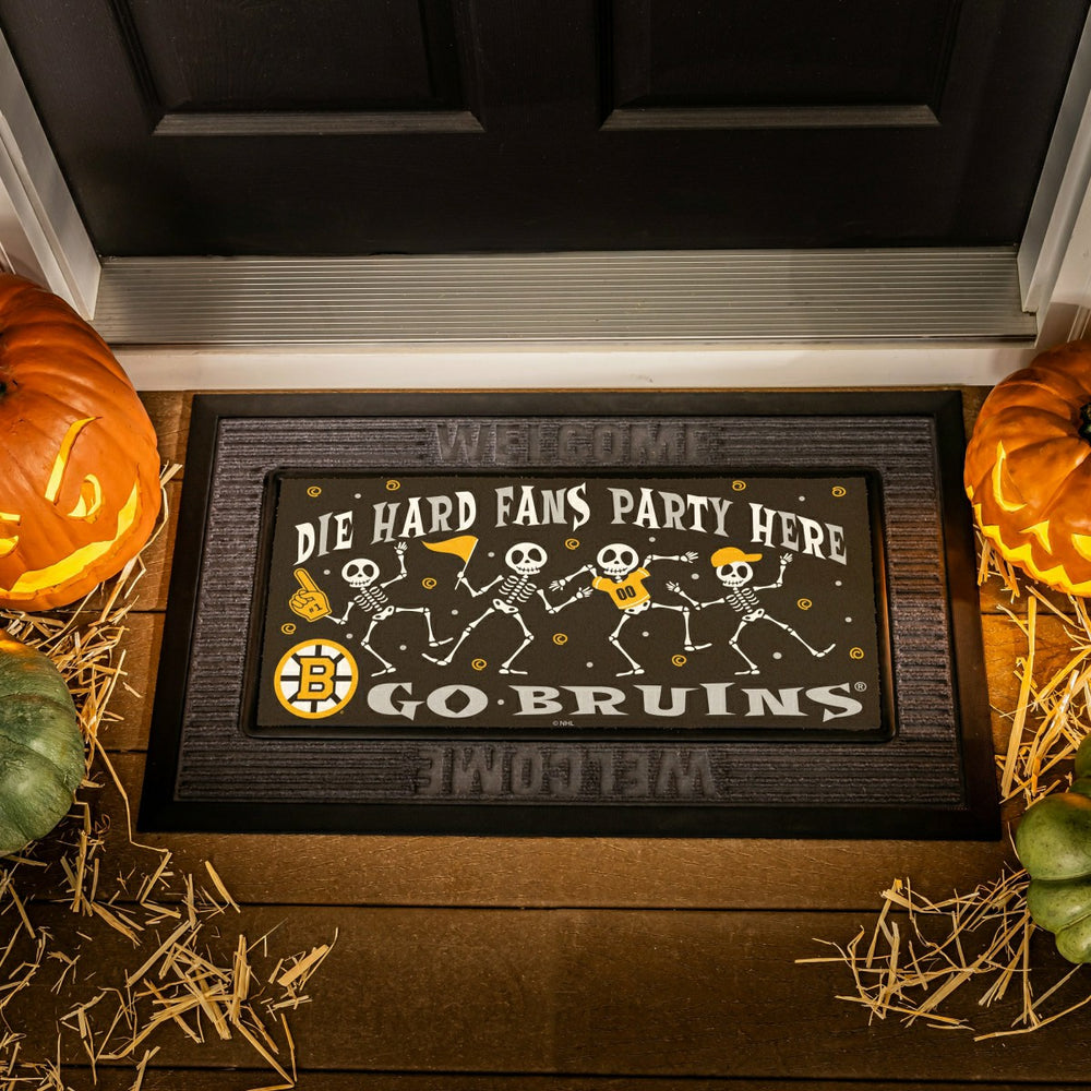 Boston Bruins Flocked Coir Halloween Sassafras Switch Mat, 22"x10" - NHL