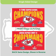 Kansas City Chiefs Multi-Win Superbowl Champions Football 3x5 Flag - Home