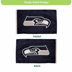 Seattle Seahawks Single Sided Estate Flag with 2 Grommets, 3'x5' - Home NFL