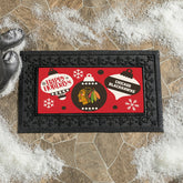 Chicago Blackhawks Holiday Flocked Coir Sassafras Switch Mat, 22"x10" - NHL