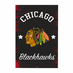 Chicago Blackhawks Wood Wall Sign, 16x24 - NHL Home