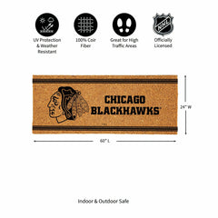 Chicago Blackhawks Extra Large One Color Coir Mat, 60"x24" - NHL