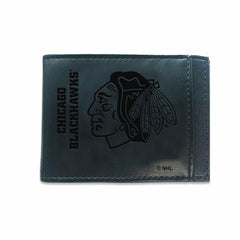 Front Pocket Wallet w/ RFID Blocking, Chicago Blackhawks, Black - NHL Home