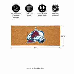 Colorado Avalanche Extra Large Full Color Coir Mat, 60"x24" - NHL