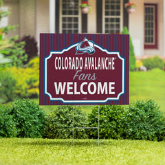 Colorado Avalanche Coroplast Yard Sign, "Fans Welcome" - NHL Home