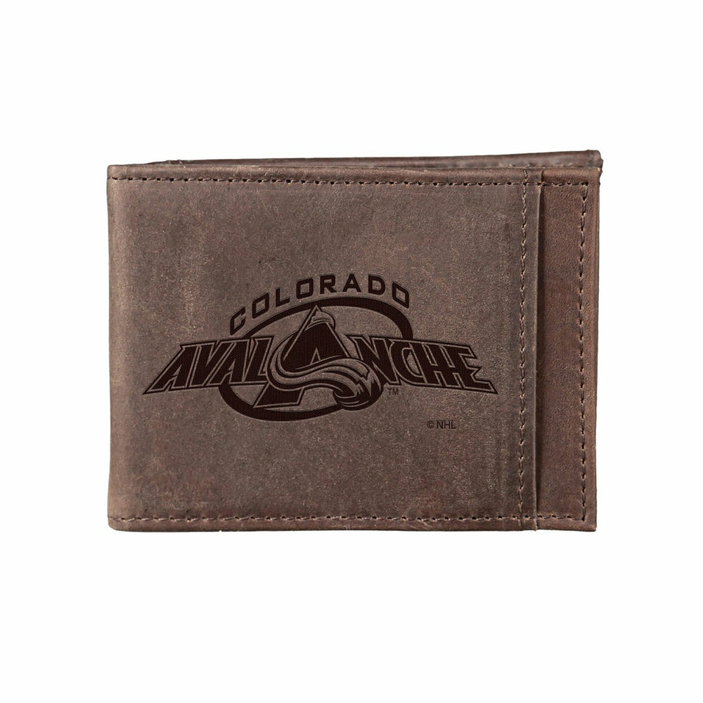 Front Pocket Wallet w/ RFID Blocking, Colorado Avalanche, Brown - NHL Home