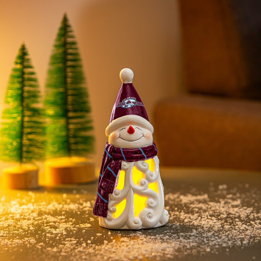 Colorado Avalanche Snowman LED Statuary, 8" - NHL Home