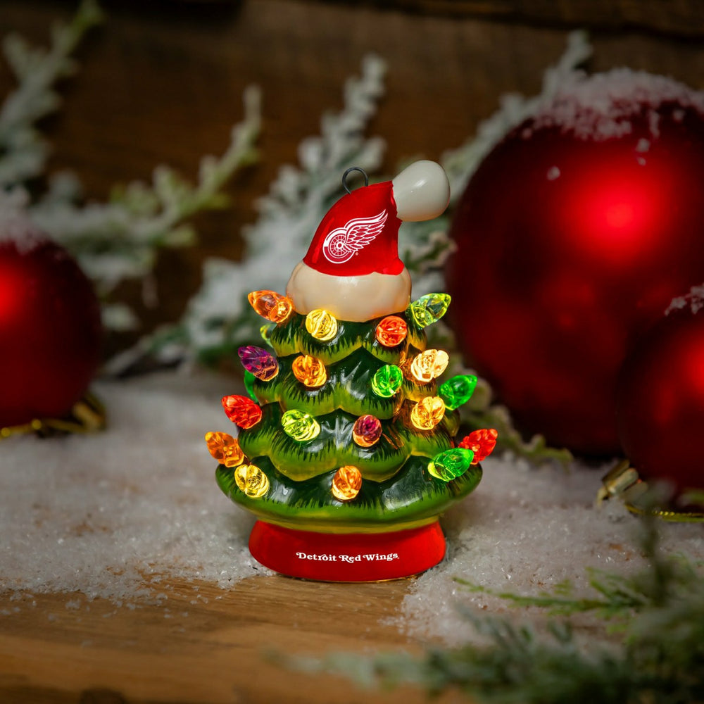 4" Mini LED Tabletop Christmas Tree, Set of 2, Detroit Red Wings - NHL Home