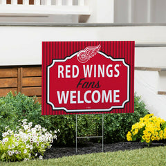 Detroit Red Wings Coroplast Yard Sign, "Fans Welcome" - NHL Home