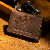 Detroit Red Wings, Tri-Fold Wallet, Brown, CH, 100% Genuine Leather - NHL Home