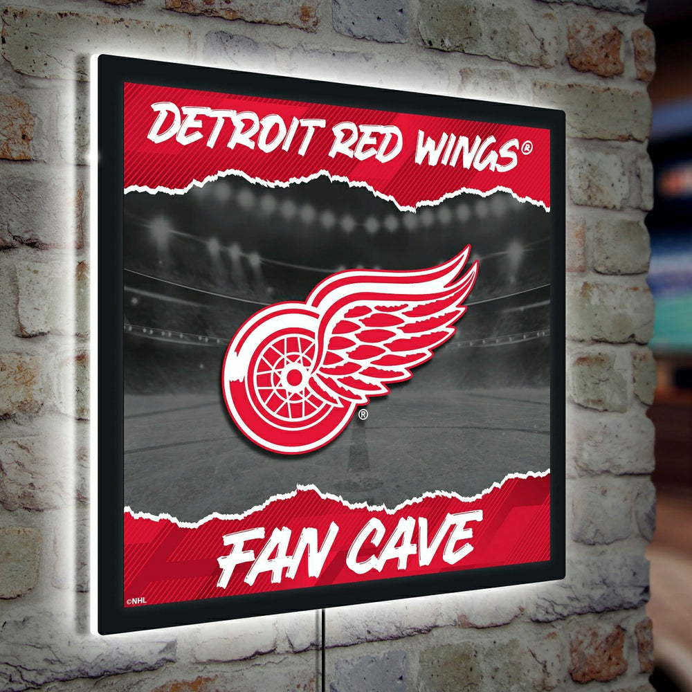 Detroit Red Wings 23"H x 23"L LED Wall Decor, Edgelite, Square - NHL Home