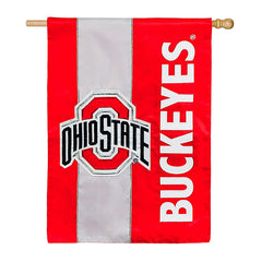 Double-Sided Embellished NCAA College Team Pride Applique House Flag, - Home