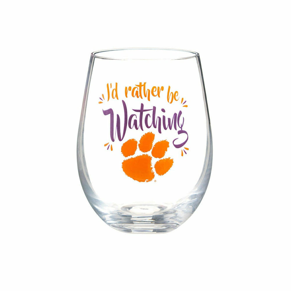 Clemson University, 17oz Boxed Stemless Glass - Home Collegiate