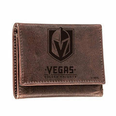 Vegas Golden Knights, Tri-Fold Wallet, Brown, CH, 100% Genuine Leather - NHL Home