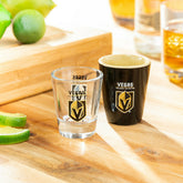 Vegas Golden Knights 4-Piece Ceramic and Gs 2oz. Shot Gs Set - NHL Home