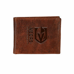 Vegas Golden Knights, Embossed 100% Genuine Tumbled Leather Passcase B - NHL Home