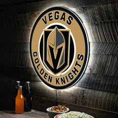 LED Wall Decor, Round, Las Vegas Golden Knights - NHL Home