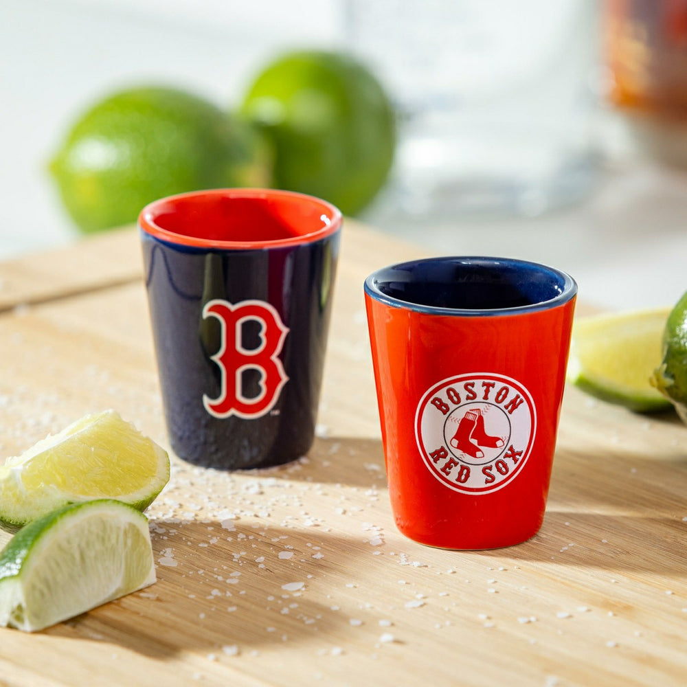 Boston Red Sox 4-Piece Ceramic 2oz. Shot Glass Set - Home MLB