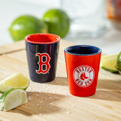 Boston Red Sox 4-Piece Ceramic 2oz. Shot Glass Set - Home MLB