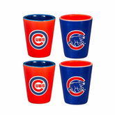 Chicago Cubs 4-Piece Ceramic 2oz. Shot Glass Set - Home MLB