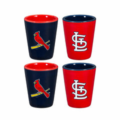 St Louis Cardinals 4-Piece Ceramic 2oz. Shot Glass Set - Home