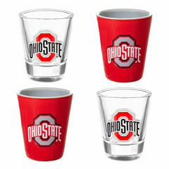 Ohio State University 4-Piece Ceramic and Glass 2oz. Shot Glass Set - Home Collegiate