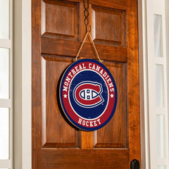 Montreal Canadiens Round Door Décor with Hanging Rope, 18x18 - NHL Home