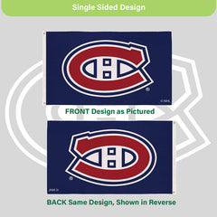 Montreal Canadiens Single Sided Flag with 2 Grommets, 3'x5' - NHL Home