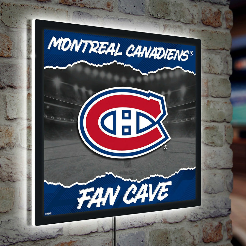 Montreal Canadiens 23"H x 23"L LED Wall Decor, Edgelite, Square - NHL Home
