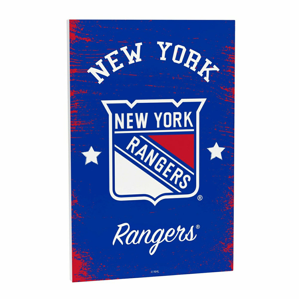 New York Rangers Wood Wall Sign, 16x24 - NHL Home