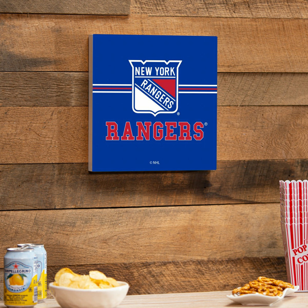 New York Rangers Wood Wall Sign, 12x12 - NHL Home