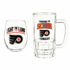 Stemless 17OZ Glass & Tankard 16OZ Gift Set, Philadelphia Flyers - NHL Home