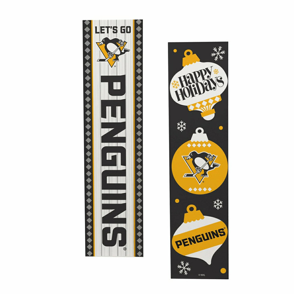 47" Double Sided Leaner, Pittsburgh Penguins, Christmas - NHL Home