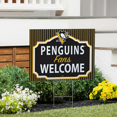 Pittsburgh Penguins Coroplast Yard Sign, "Fans Welcome" - NHL Home