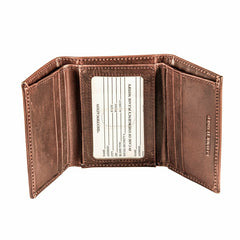 Pittsburgh Penguins, Tri-Fold Wallet, Brown, CH, 100% Genuine Leather - NHL Home