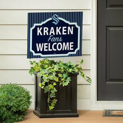 Seattle Kraken Coroplast Yard Sign, "Fans Welcome" - NHL Home