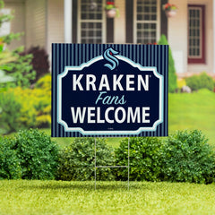 Seattle Kraken Coroplast Yard Sign, "Fans Welcome" - NHL Home