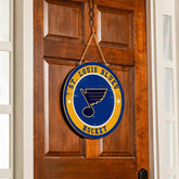 St Louis Blues Round Door Décor with Hanging Rope, 18x18 - NHL Home