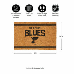 St Louis Blues Large One Color Coir Mat, 36"x24" - NHL