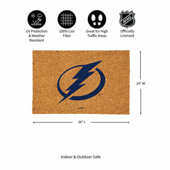 Tampa Bay Lightning Large Full Color Coir Mat, 36"x24" - NHL
