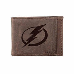 Front Pocket Wallet w/ RFID Blocking, Tampa Bay Lightning, Brown - NHL Home