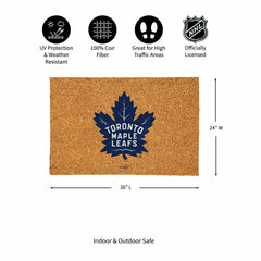 Toronto Maple Leafs Large Full Color Coir Mat, 36"x24" - NHL