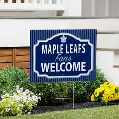 Toronto Maple Leafs Coroplast Yard Sign, "Fans Welcome" - NHL Home