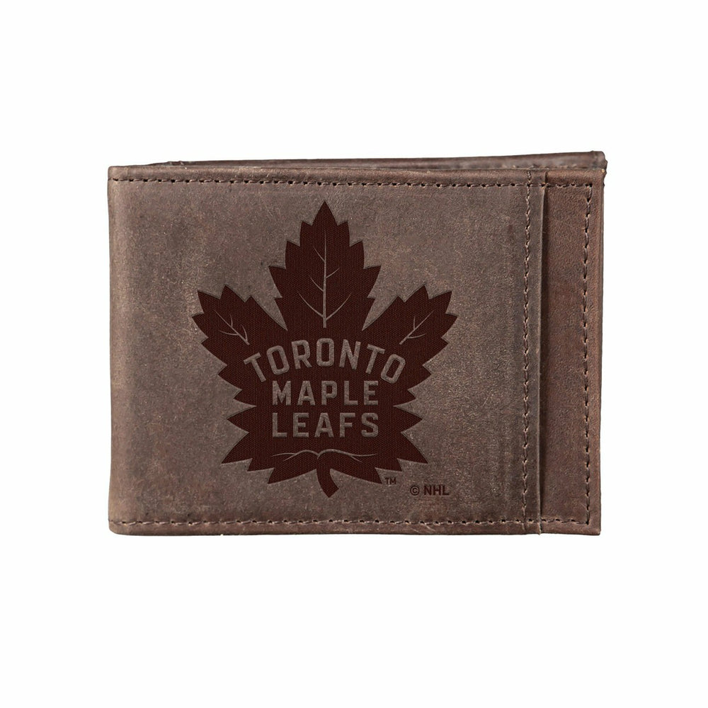 Front Pocket Wallet w/ RFID Blocking, Toronto Maple Leafs, Brown - NHL Home