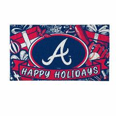 Atlanta Braves Holiday PVC Mat, 28"x16" - MLB