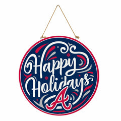 Atlanta Braves Holiday Round Door Décor with Hanging Rope, 18x18 - MLB Home