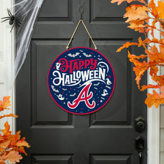 Atlanta Braves Halloween Round Door Décor with Hanging Rope, 18x18 - MLB Home