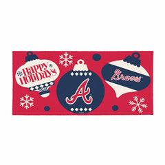 Atlanta Braves Holiday Flocked Coir Sassafras Switch Mat, 22"x10" - MLB