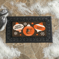 Baltimore Orioles Holiday Flocked Coir Sassafras Switch Mat, 22"x10" - MLB