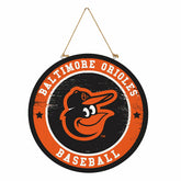 Baltimore Orioles Round Door Décor with Hanging Rope, 18x18 - MLB Home